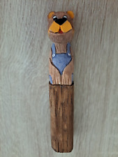 BEAR wooden handmade homemade hand-carved picture