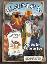 Camel SMOKIN JOE Cigarettes Vintage Style Metal Sign Fishing Distressed look picture