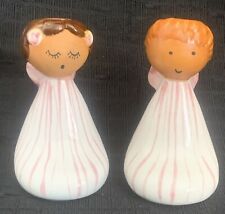 Vintage Pair Of Ceramic Angel Candle Holders JAPAN picture