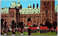 VINTAGE POSTCARD CHANGING OF THE GUARD AT OTTAWA ONTARIO CANADA POSTED 1964 picture