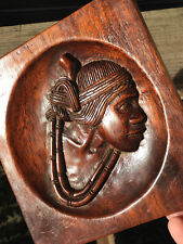 Vintage African Face Wood Carvings Wall Hanging Art Decor picture