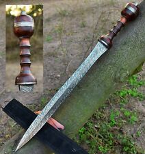 Gladius Viking SWORD, Double Edge, 31 Damascus Pattern Gift-For-Man Battle Ready picture