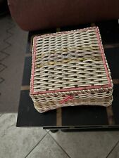 Vintage Woven Musical Sewing Box Kit Around World 80 Days picture