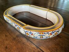 RARE Vintage Gracia Deruta Signed Ceramic Ring Vase, Oval, 4 piece set picture