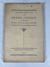 Vicksburg Mississippi 1940 Masonic 85th Grand Council Of Mississippi Masters WOW picture
