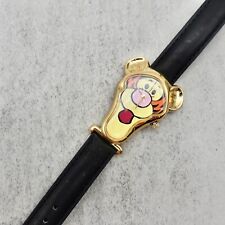 Timex Disney Watch Tigger Face Dial Black Leather Band Womens NEW BATTERY picture