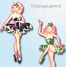1950s Ballerina Motifs Vogart Textilprint 549 Color Hot Iron Transfer Uncut ORIG picture