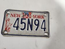 Vtg New York 1989 Liberty  Motorcycle License Plate 45N94 picture