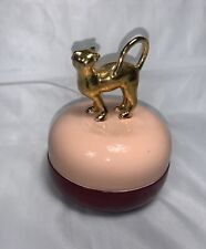 Anthropologie Fran The Cat Gold Pink And Burgundy Trinket Jewelry Ceramic Box  picture