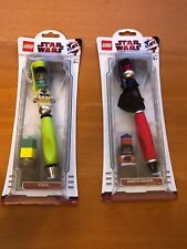 Lego Star Wars Yoda & Darth Vader Ball Point Pens 2009 Sealed 2156 & 2155 LOT picture
