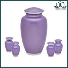 Adult Cremation Urns for Human Ashes Set of 5 | 1 Adult + 4 Keepsake, Purple picture