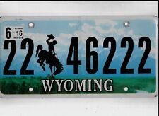 WYOMING passenger 2016 license plate 