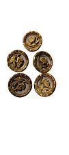 Antique Buttons Gold Metal Rose Picture Buttons  9/16
