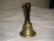 Vintage Pennsylvania Railroad Brass Hand Bell with Wood Handle PRR 5 1/2
