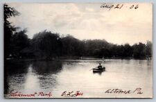 ALTOONA PA PENNSYLVANIA Postcard RARE View Lakemont Park Man Paddle Boating 1906 picture