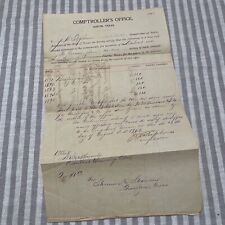 Texas Comptrollers Office 1903 Signed J. W. Stephens  picture