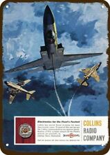 1961 A2F & A3J & F4H US Navy Jets & Collins Radio DECORATIVE REPLICA METAL SIGN  picture