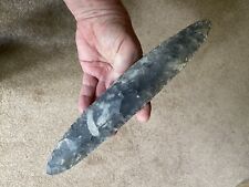 AUTHENTIC 11 1/2 INCH PRE COLUMBIAN MAYAN FLINT  BLADE picture
