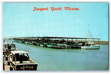 c1950's Yacht Boats on Storage Freeport Yacht Marina Inc Freeport TX Postcard picture