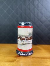 1990 Budweiser Holiday Stein Beer Mug An American Tradition Christmas Clydesdale picture