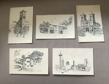 5 Vintage San Antonio Texas Landmark Artist Sketch Program Covers Alamo Skyline picture