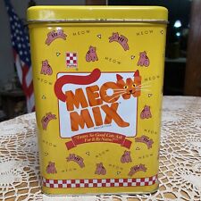 Purina MEOW MIX TIN Collectible 1996 Tin Cat Food Canister Vintage Kitty Ralston picture
