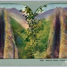 c1900s Webster Canyon, Utah Devil's Slide Rock Formation Stereoview Canon V39 picture