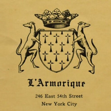 1950s L'Armorique French Restaurant Menu 246 East 56th Street New York City picture