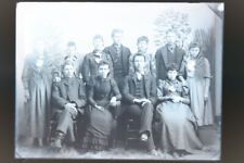 Antique 6X8 Glass Plate Negative Family Portrait E15 picture