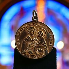 Antique Catholic Medal St. Anthony Holy Guardian Medal Pendant picture