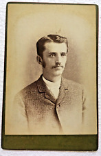 Antique Cabinet Card Photo ID'd George Young Gettysburg Pennsylvania PA Mustache picture