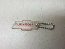 Classic Chevrolet Bowtie Keychain Vintage Retro Clear Plastic Red Lettering  picture