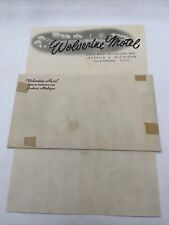 Jackson MI Wolverine Motel Letterhead Envelope Set Vintage Antique Travel Hotel picture