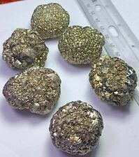 6-pcs Golden Pyrite After Marcasite Cluster Having Nice Formation #210g picture