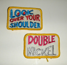 2 vintage CB Trucker Patches Double Nickel & Look Over Your Shoulder circa 1970s picture