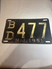 1951 Steel New Jersey License Plate picture