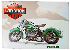 HARLEY DAVIDSON MOTORCYCLES METAL WALL SIGN PANHEAD DENNIS JACKSON VINTGE 1997 picture