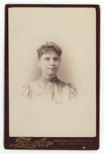 Antique c1880s Cabinet Card Flaglor Beautiful Woman in Dress San Francisco, CA picture