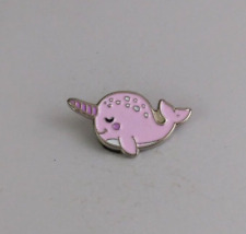 Vintage Cute Pink Narwhal Enamel Lapel Hat Pin picture