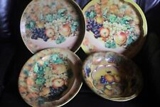 Vintage 4 Daher Decorated Ware Fruit pattern Trays England 1971 picture