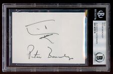 Peter Benchley signed autograph auto  2.5x3.5 cut with Original JAWS Sketch BAS  picture