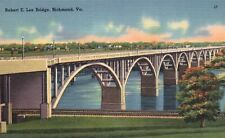 Postcard VA Richmond Virginia Robert E Lee Bridge Linen Vintage PC H4364 picture