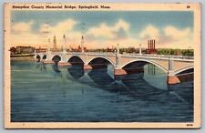 Hampden County Memorial Bridge Springfield Massachusetts Reflections Postcard picture
