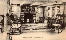 Morse’s Lodge Lancaster New Hampshire BW Interior Antique Divided Back Postcard picture
