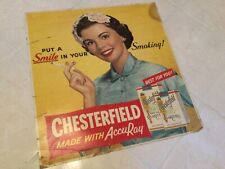 Vintage CHESTERFIELD Cigarettes Store Advertising Cardboard Sign   picture