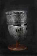 Hammered 18 Gauge Steel Medieval Blackened Great Knight Crusader Helmet Leather picture