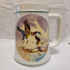 VINTAGE LARGE POTTERY MUG CUP MALLARD DUCKS Hunting Country BRAZIL Hunting  picture