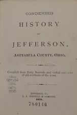 Antique 1878 Condensed History of Jefferson Ashtabula County  OH Genealogy Book picture