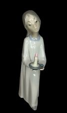 Vintage Lladro Figurine #4868 Girl in Night with Candle Glossy Retired 8” *READ picture