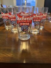 Set of 6 Vintage Budweiser Nascar Drinking Glasses 50 Year Anniversary 1948-1998 picture
